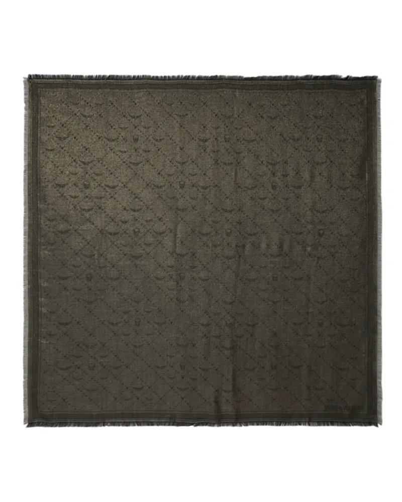 Zadig & Voltaire Schal Glenn Metallisiertes Monogramm 135 Grau