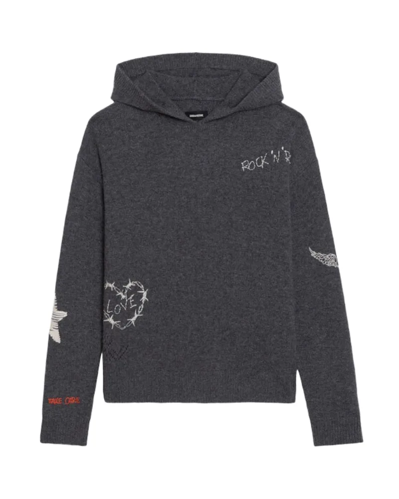 Zadig & Voltaire Pullover Markyz 100% Kaschmir Grau