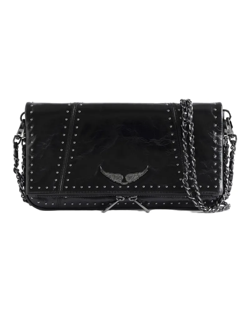 Zadig & Voltaire Clutch Rock Vintage Patent Studs Schwarz