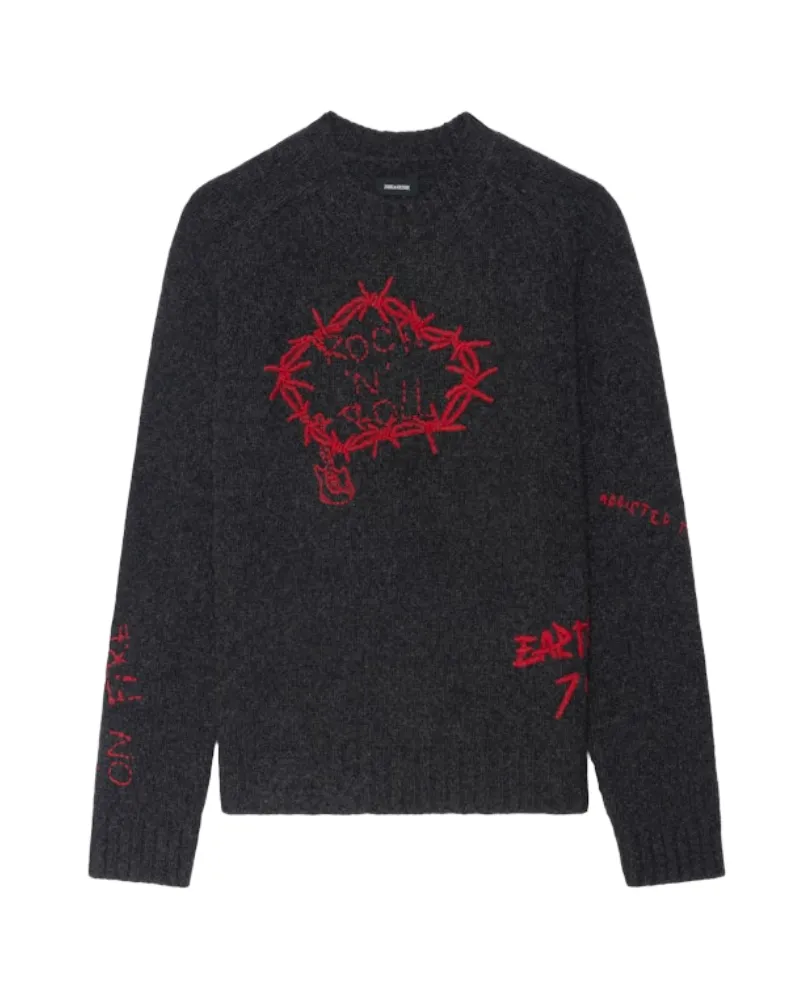 Zadig & Voltaire Pullover Jordan 100% Merinowolle Grau