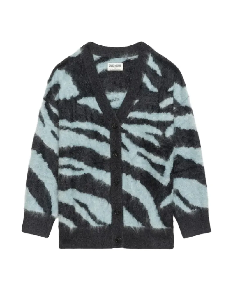 Zadig & Voltaire Arpa Cardigan 100% Kaschmir Grau