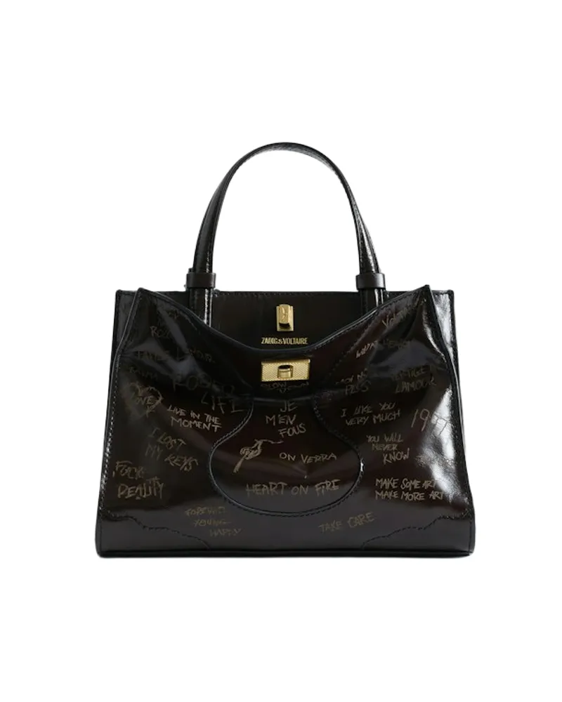 Zadig & Voltaire Jack Mini Vintage Patent Laser Tasche Braun