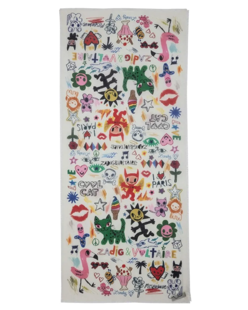 Zadig & Voltaire Delta Langer Schal Weiß