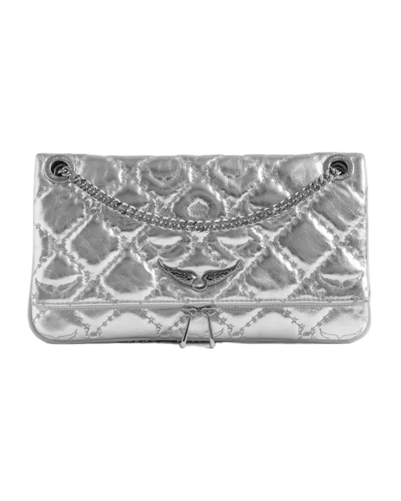 Zadig & Voltaire Clutch Rock II Metal Monogram Grau