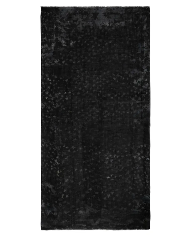 Zadig & Voltaire Schal Judy Stars 100 100% Wolle Grau