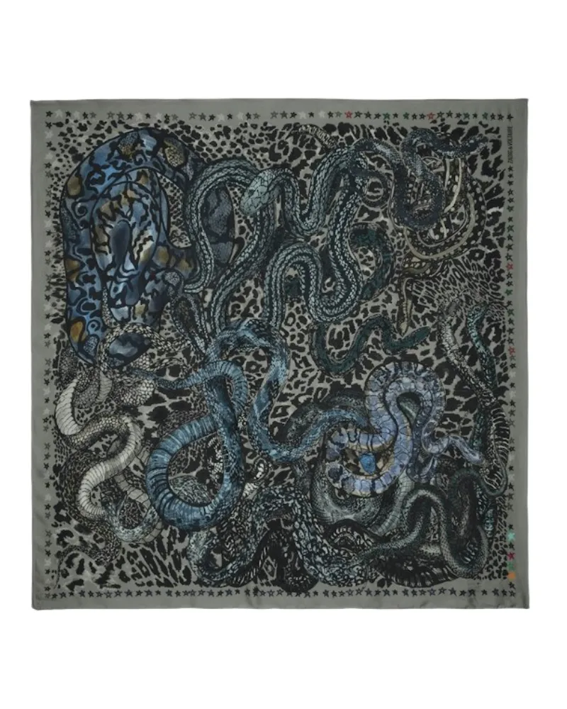Zadig & Voltaire Billie Snakes 135 Schal Grau