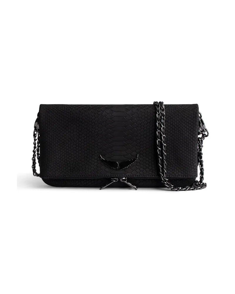 Zadig & Voltaire Rock Soft Savage Clutch Schwarz