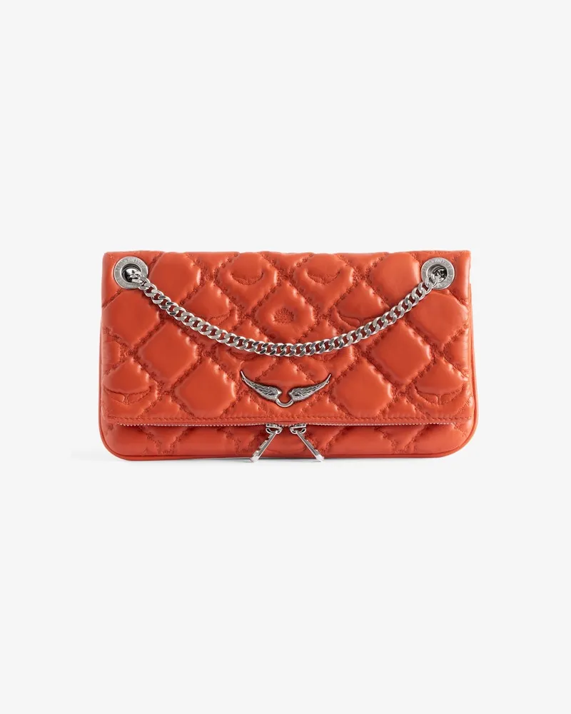 Zadig & Voltaire Clutch Rock II Gesteppt Monogramm Orange