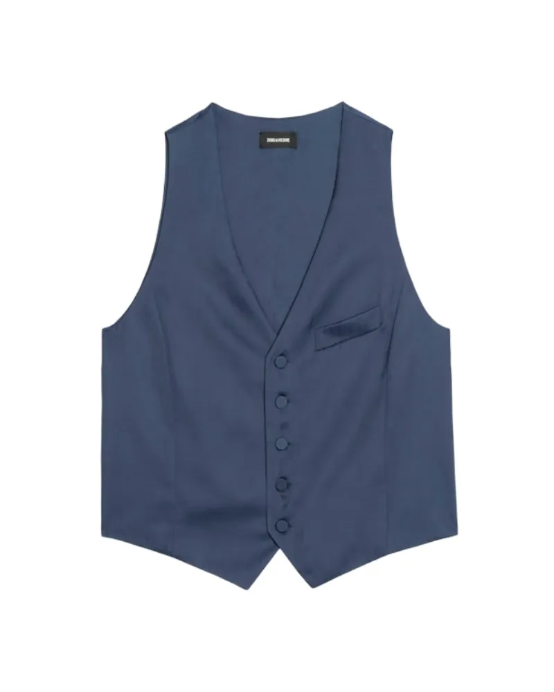 Zadig & Voltaire Weste Emaux Satin Blau
