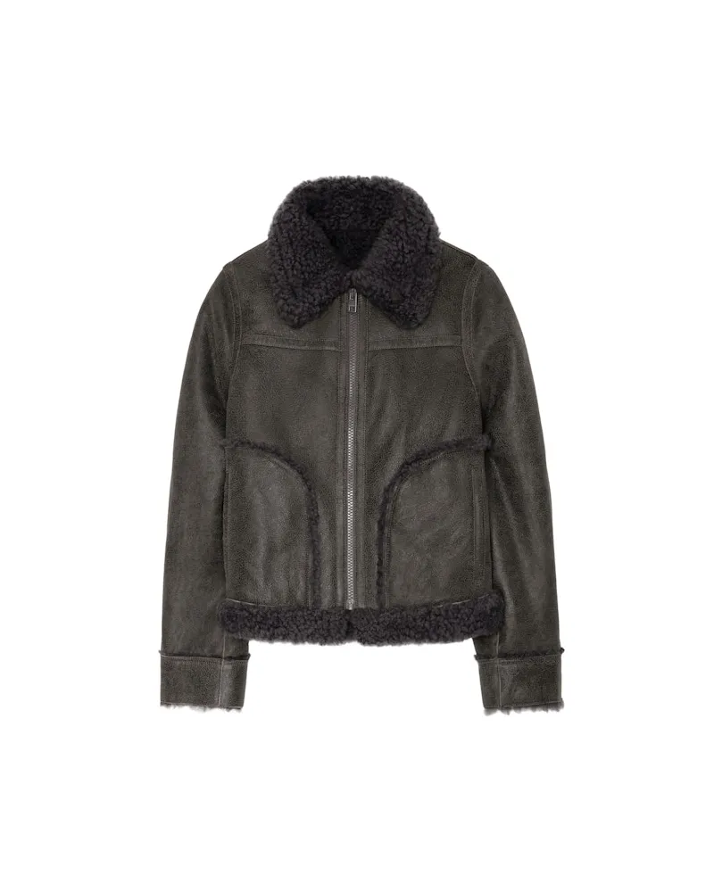 Zadig & Voltaire Kady Shearling Jacke Anthracite