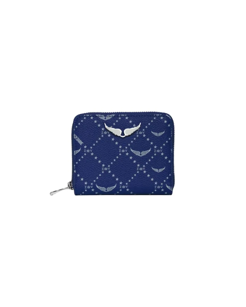 Zadig & Voltaire Mini ZV Monogram Geldbörse Blau