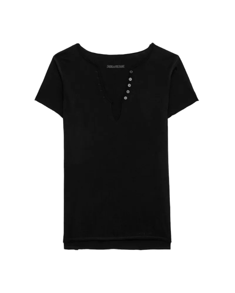 Zadig & Voltaire Henley-Shirt Tuni Schwarz