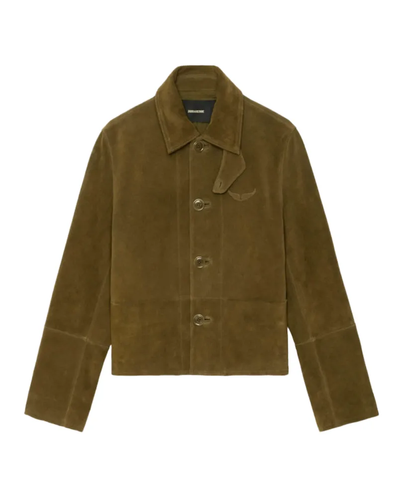 Zadig & Voltaire Jacke Lessa Wildleder Kaki