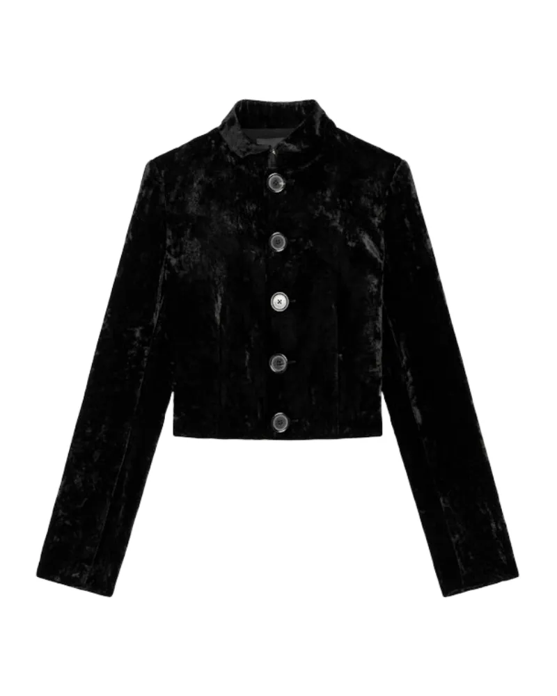 Zadig & Voltaire Marianne Samt Jacke Schwarz