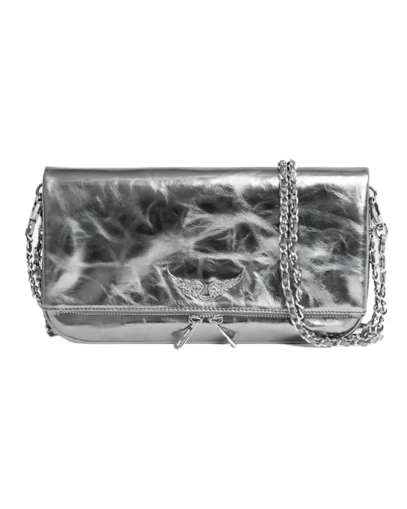 Zadig & Voltaire Clutch Rock Vintage Metal Grau
