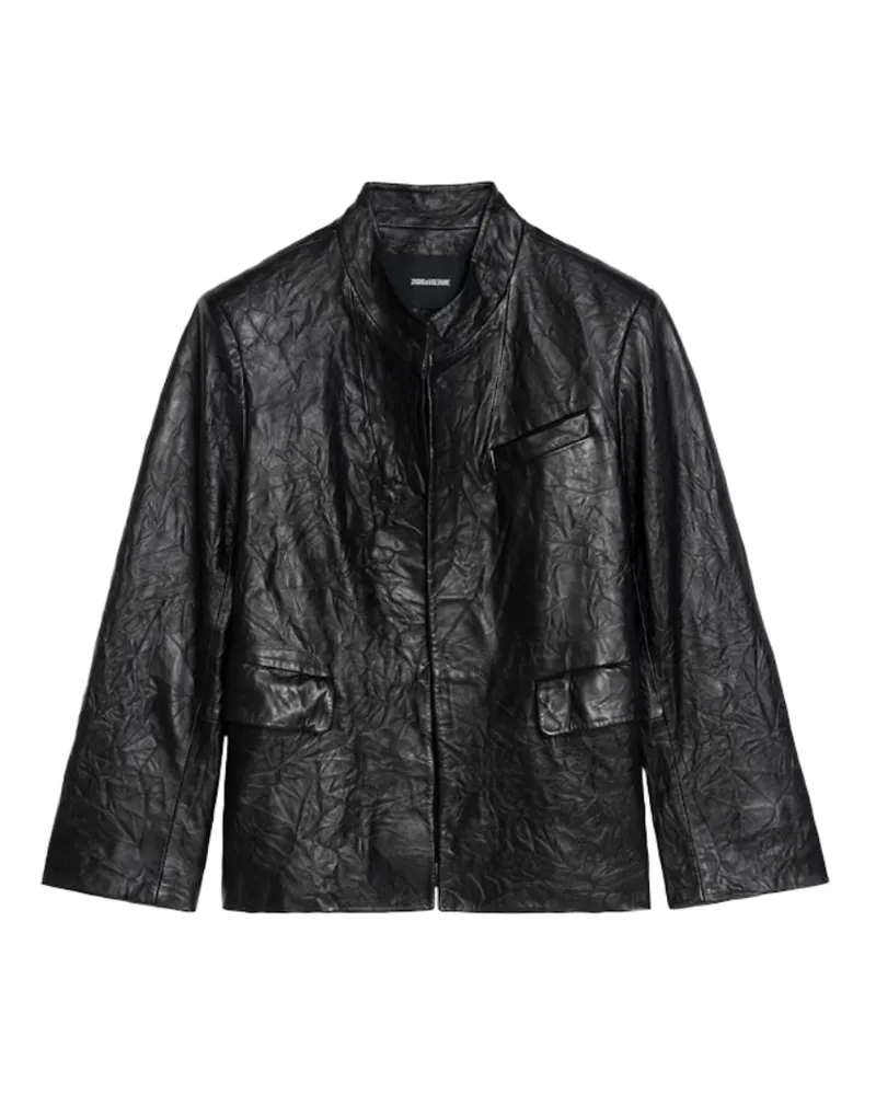 Zadig & Voltaire Blazer Veryn Crinkle-Leder Schwarz