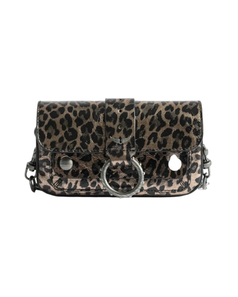 Zadig & Voltaire Tasche Kate Wallet Metal Leopard Grau