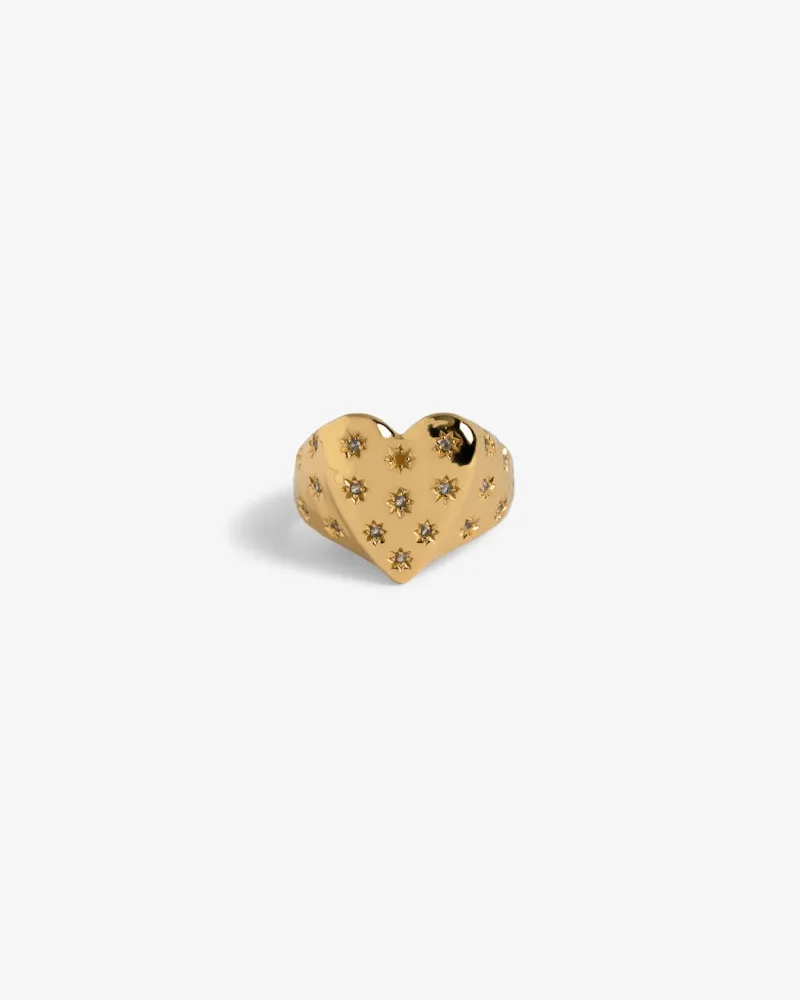 Zadig & Voltaire Heartbreaker Over Strass Ring Shiny