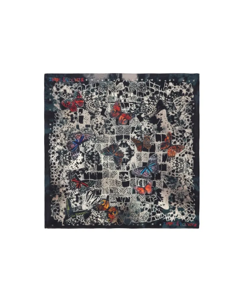 Zadig & Voltaire Foulard Blondie Butterfly Lace 65 Blau