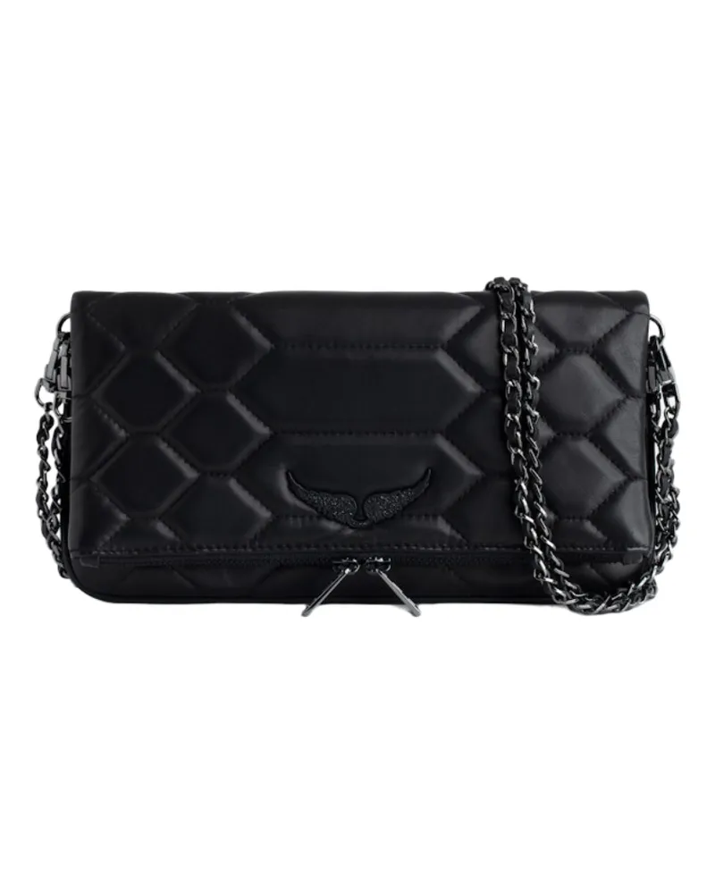 Zadig & Voltaire Gesteppte Rock Clutch Schwarz