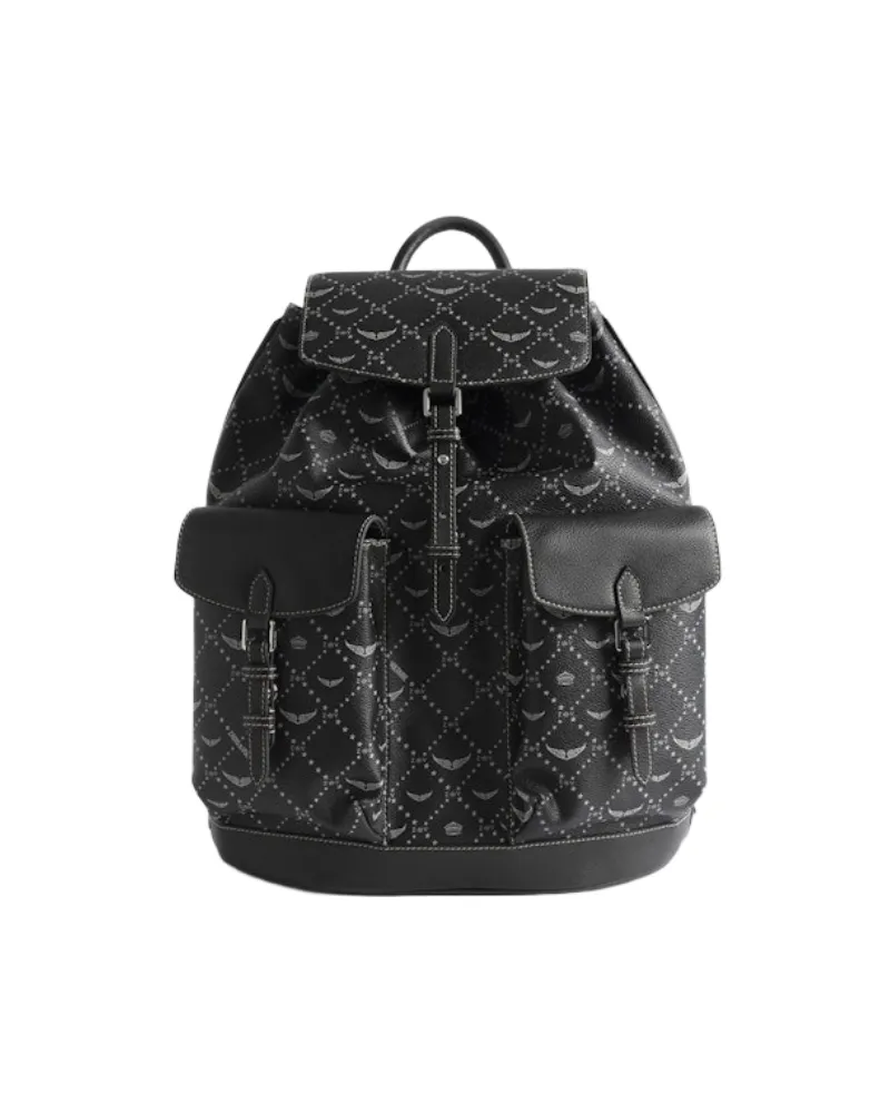 Zadig & Voltaire Z Medium Monogram Rucksack Schwarz