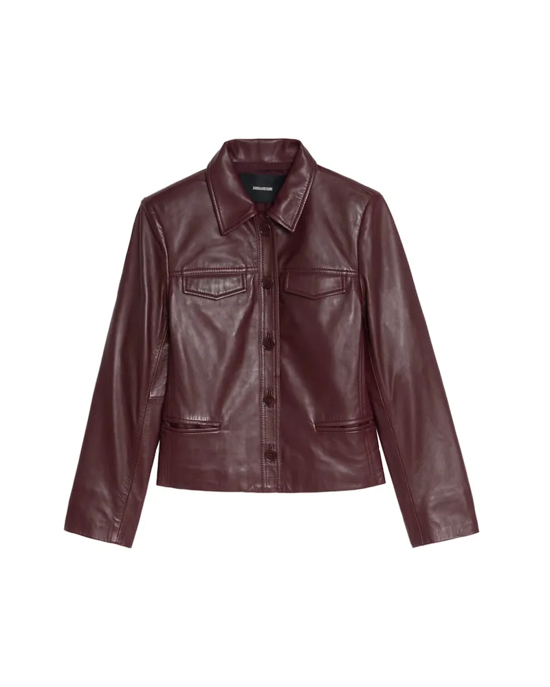 Zadig & Voltaire Liam Lederjacke Burgundy