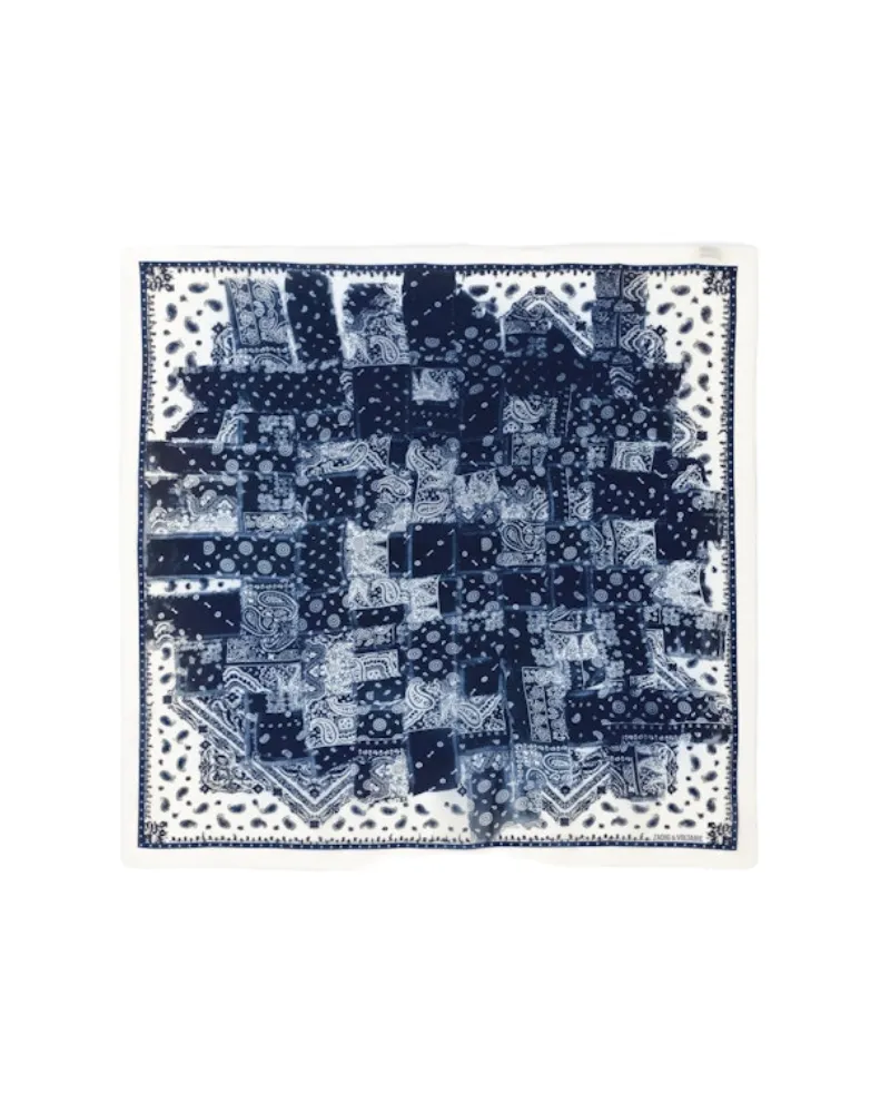 Zadig & Voltaire Blondie Denim Bandana Schal 85 Weiß