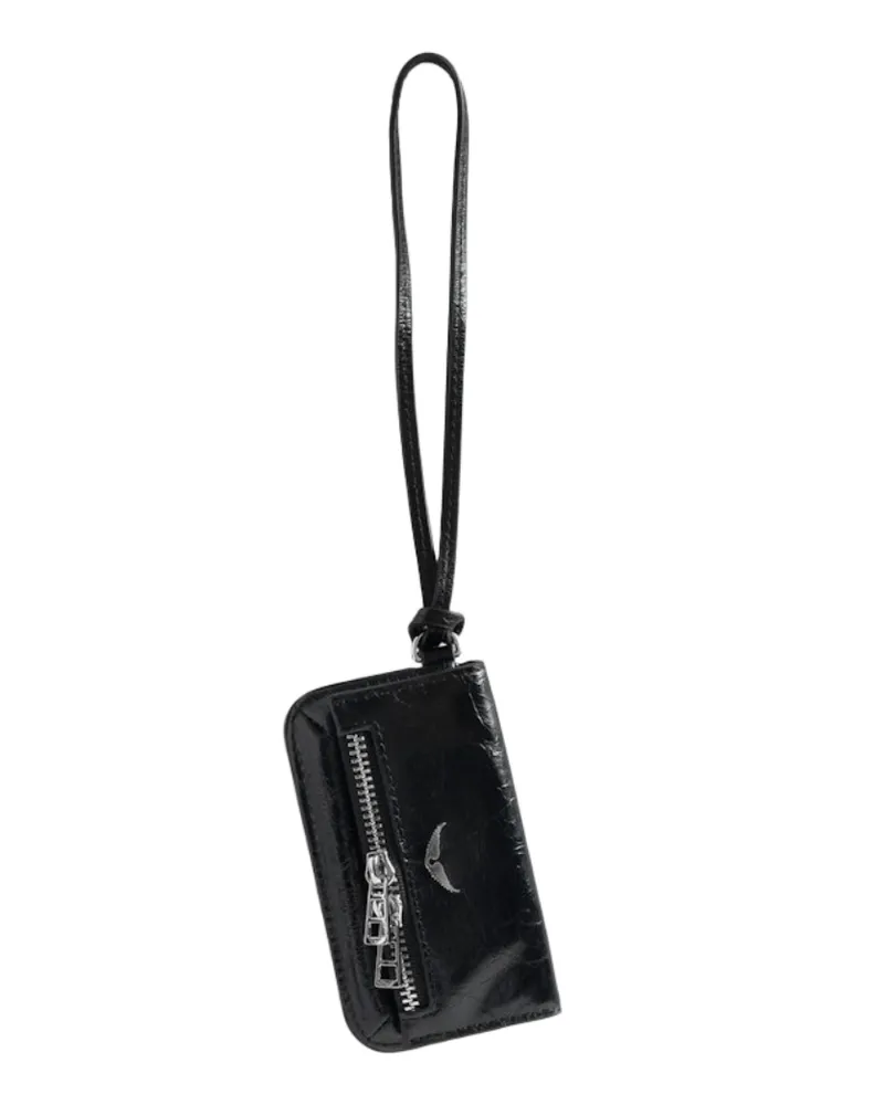 Zadig & Voltaire Rock Keyring Vintage Patent Schlüsselanhänger Schwarz