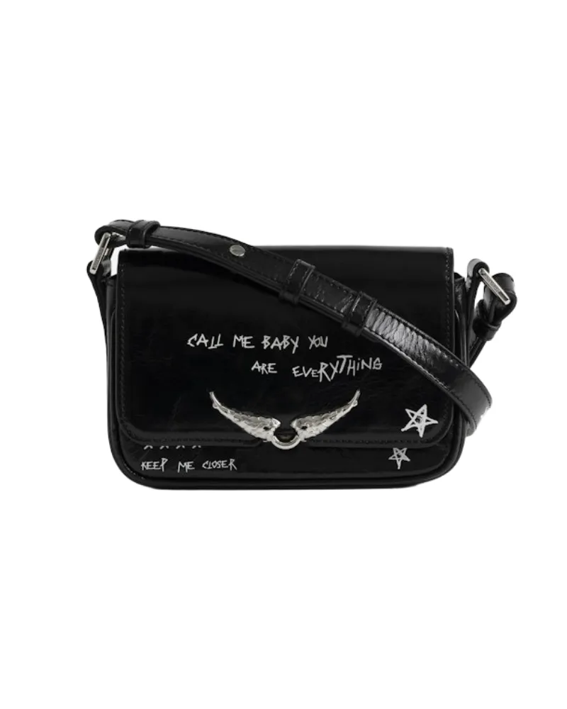 Zadig & Voltaire Tasche Le Zazi Vintage Graffiti Schwarz