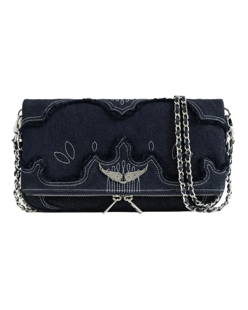 Zadig & Voltaire Rock Denim Clutch Blau