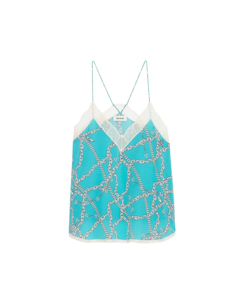 Zadig & Voltaire Trägertop Christy 100% Seide Aqua