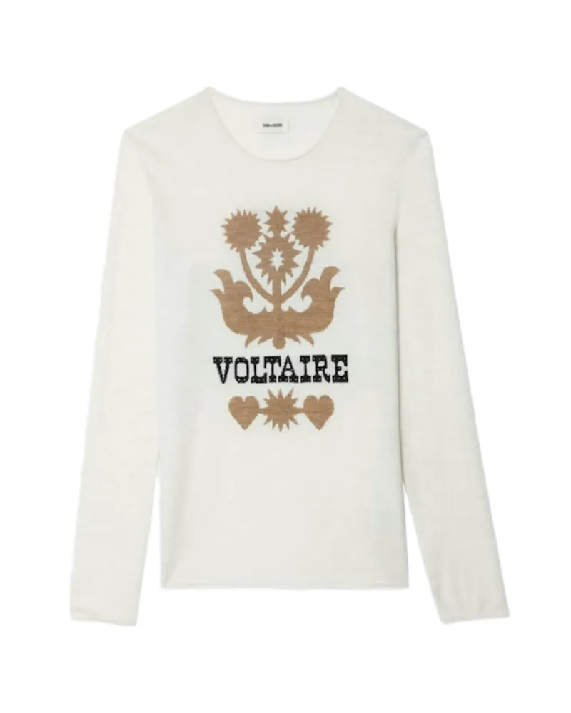 Zadig & Voltaire Pullover Teissa 100% Merinowolle Weiß