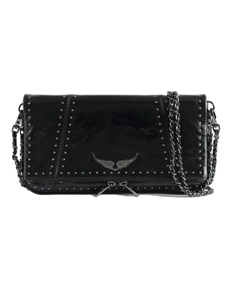 Zadig & Voltaire Clutch Rock Vintage Patent Studs Schwarz