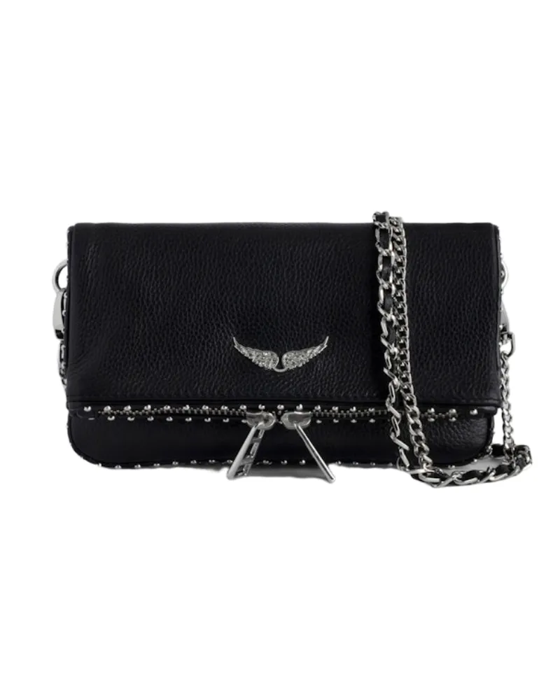 Zadig & Voltaire Clutch Rock Nano Studs Schwarz