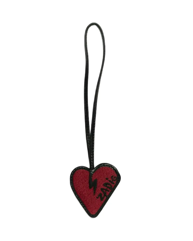 Zadig & Voltaire Schlüsselanhänger Flash Heart Schwarz