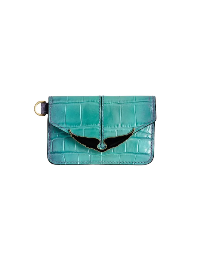 Zadig & Voltaire Kartenetui Borderline Pass Metallisch Geprägt Lila