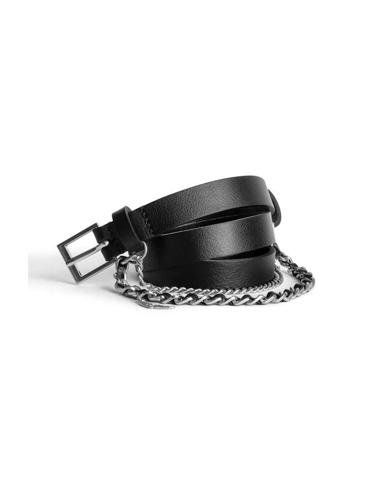 Zadig & Voltaire Gürtel Rock Chain Schwarz