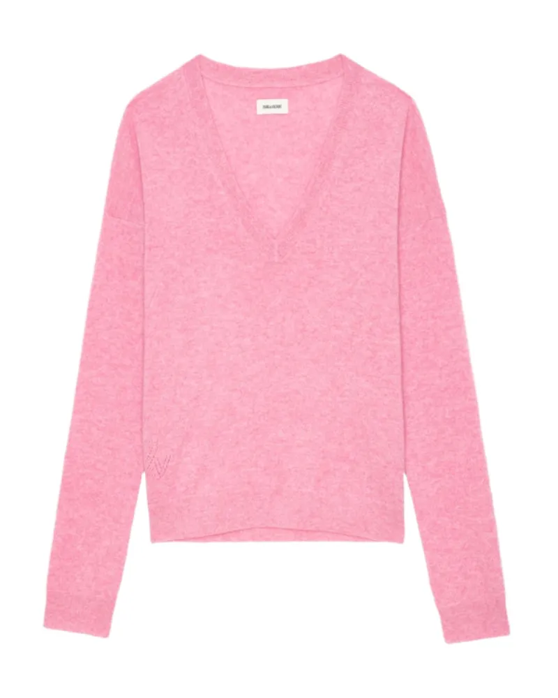 Zadig & Voltaire Pullover Vivi Patch 100% Kaschmir Rosa