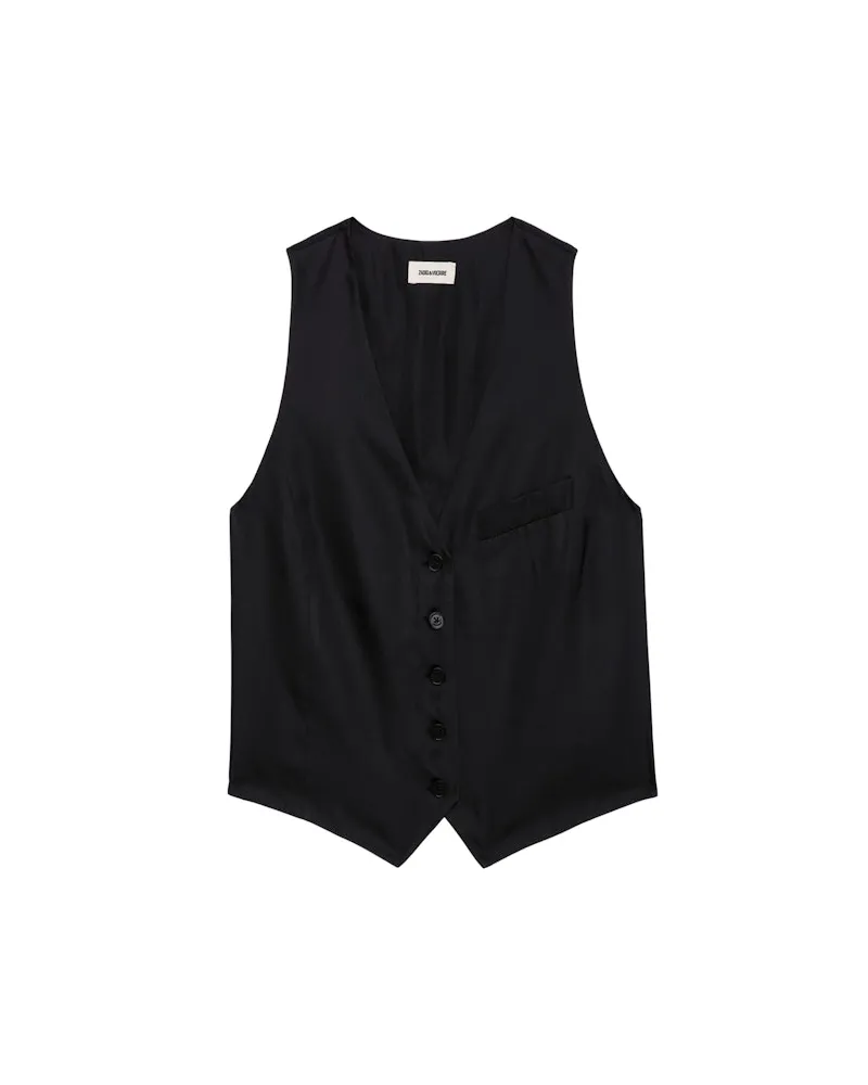 Zadig & Voltaire Weste Emaux Satin Schwarz
