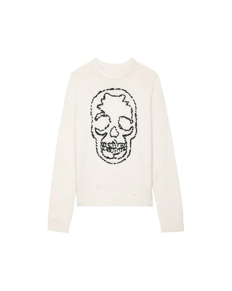 Zadig & Voltaire Pullover Marko 100% Merinowolle Ecru