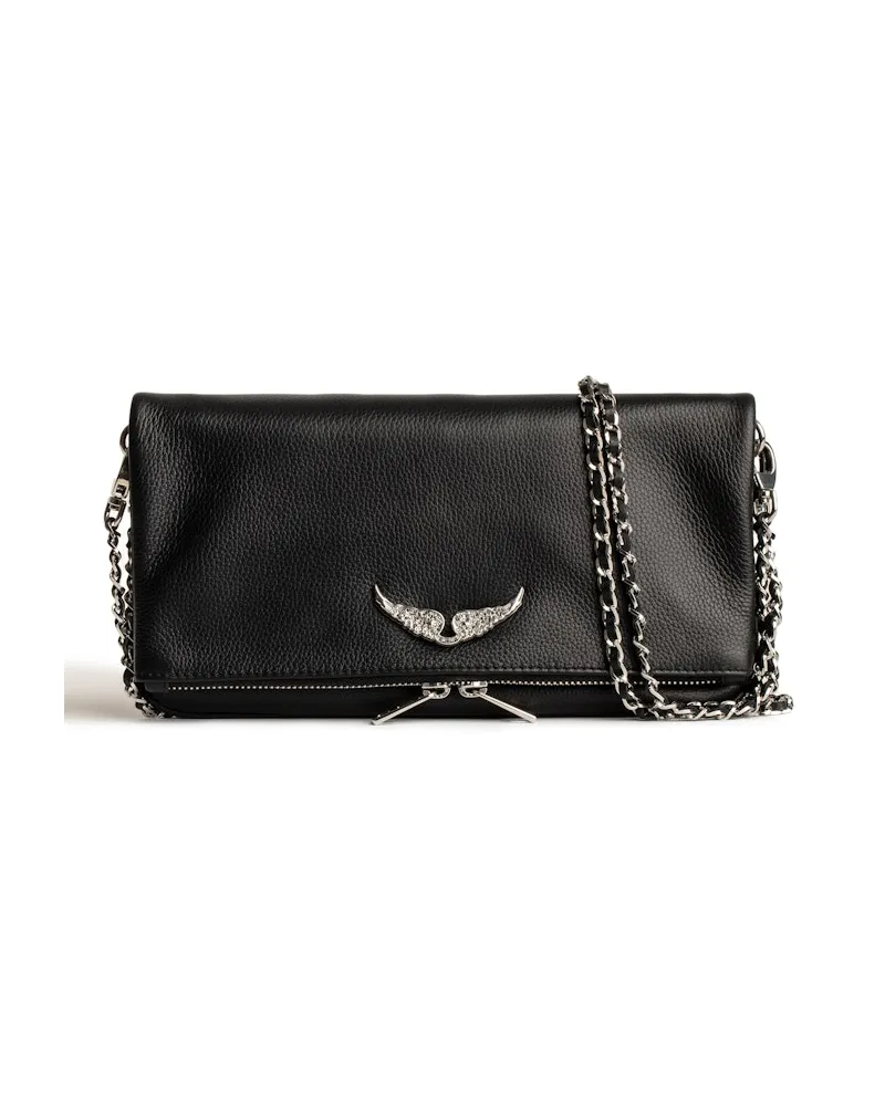 Zadig & Voltaire Clutch Rock Swing Your Wings Schwarz