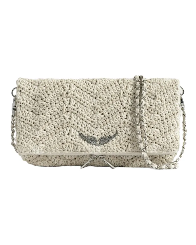 Zadig & Voltaire Rock Macramé Clutch Weiß