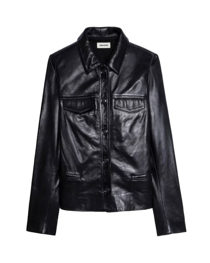 Zadig & Voltaire Liam Lederjacke Schwarz