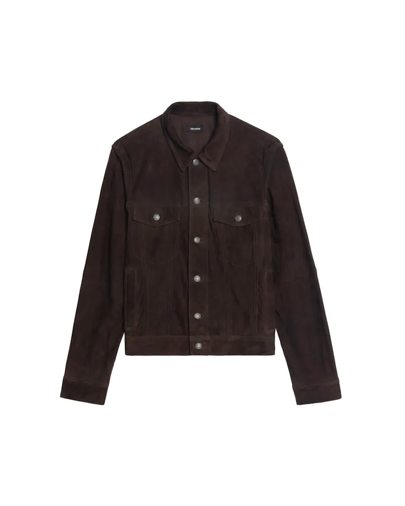 Zadig & Voltaire Bases Leder-suede Jacke Dark
