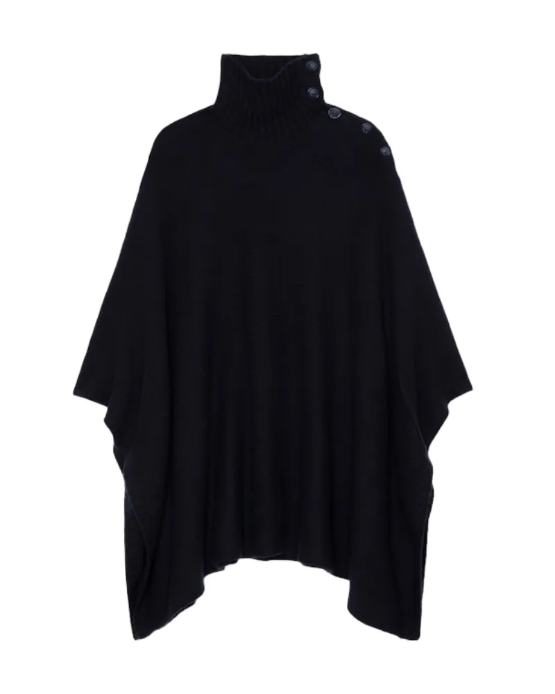 Zadig & Voltaire Poncho Palma 100% Kaschmir Blau
