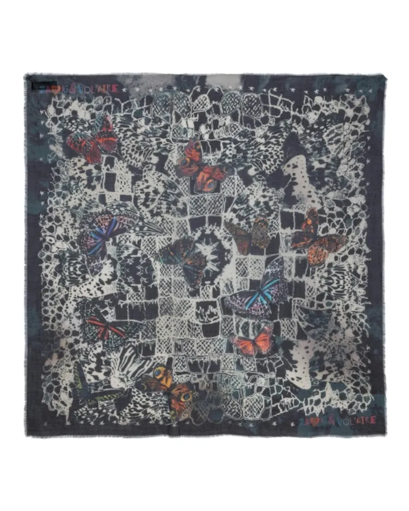 Zadig & Voltaire Kerry Butterfly Lace 135 Schal Blau