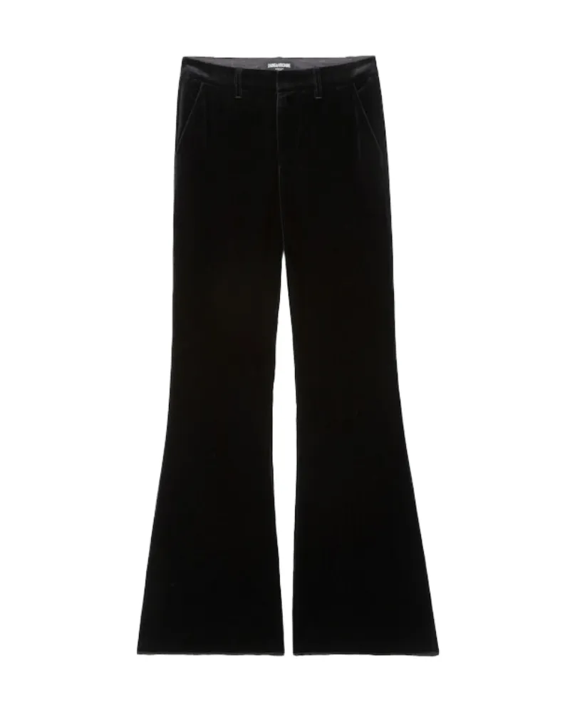 Zadig & Voltaire Hose Prevy Velours Schwarz