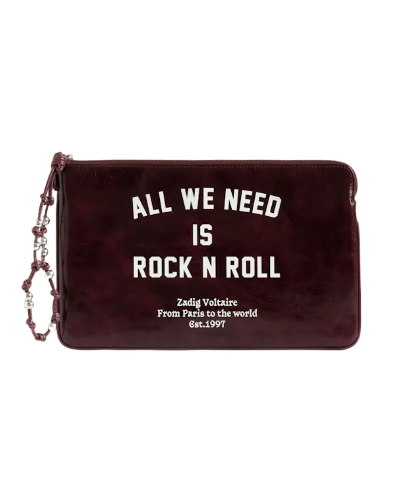 Zadig & Voltaire Angel Pouch Music Tag Clutch Lila
