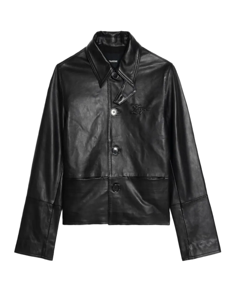 Zadig & Voltaire Lessa Jacke Leder Schwarz