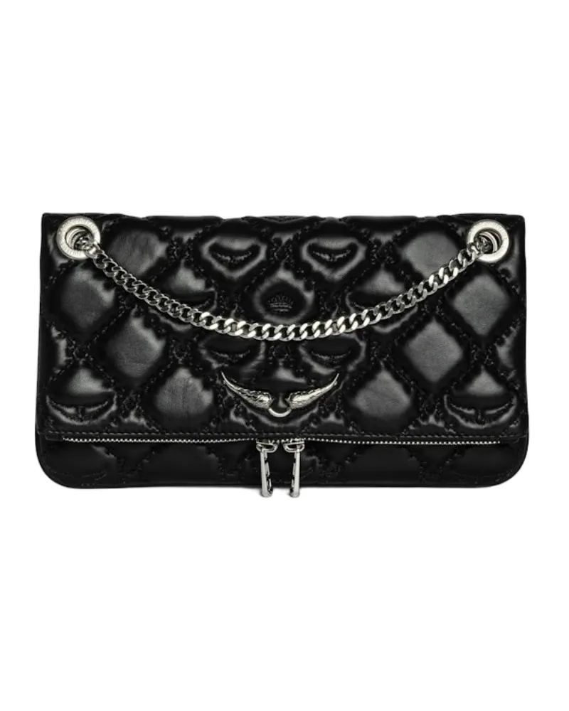 Zadig & Voltaire Clutch Rock II Gesteppt Monogramm Schwarz